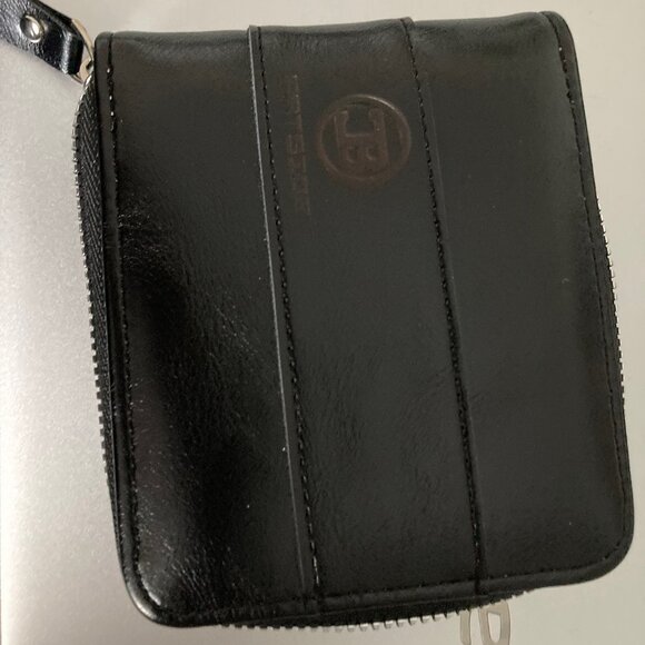 men's horizontal wallet zippered black pu leather new - Picture 2 of 7